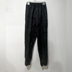 Women’s black dance, trash bag, warm-up pants, Both pairs, size small